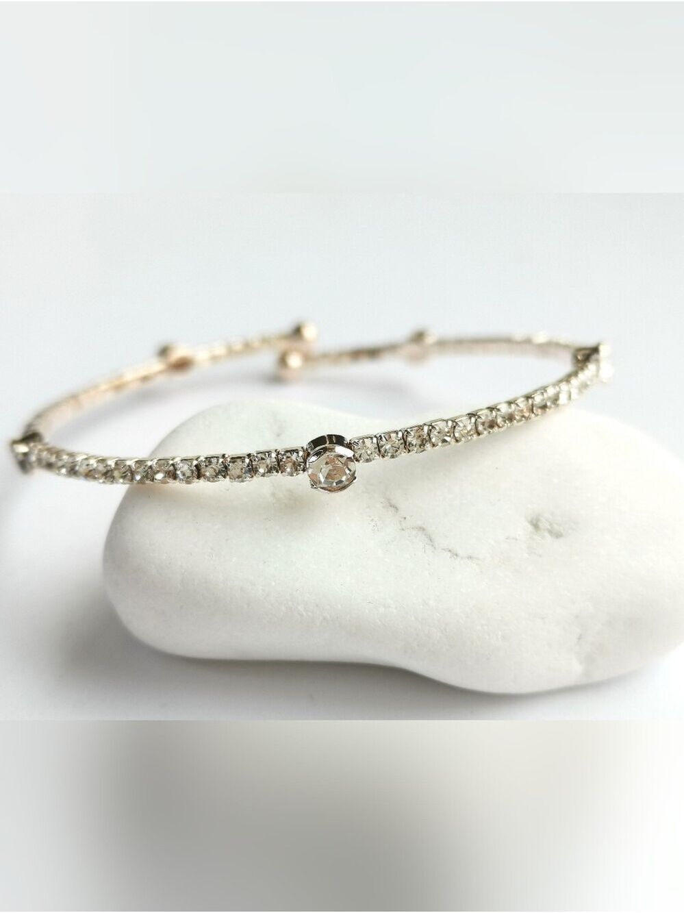 Gold crystal coil wrap cuff bracelet 🆕